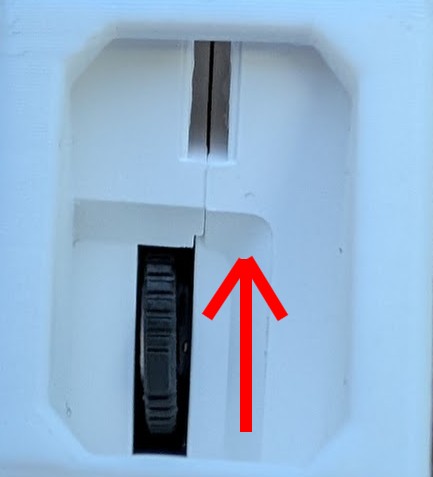 Scroll wheel rocked upward